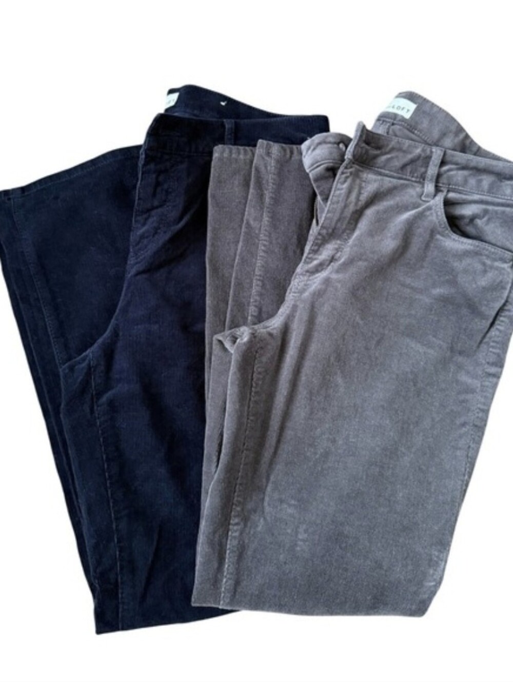 LOFT Women's Corduroy Curvy Skinny Jeans Size 30/10 2 Pack Blue and Gray